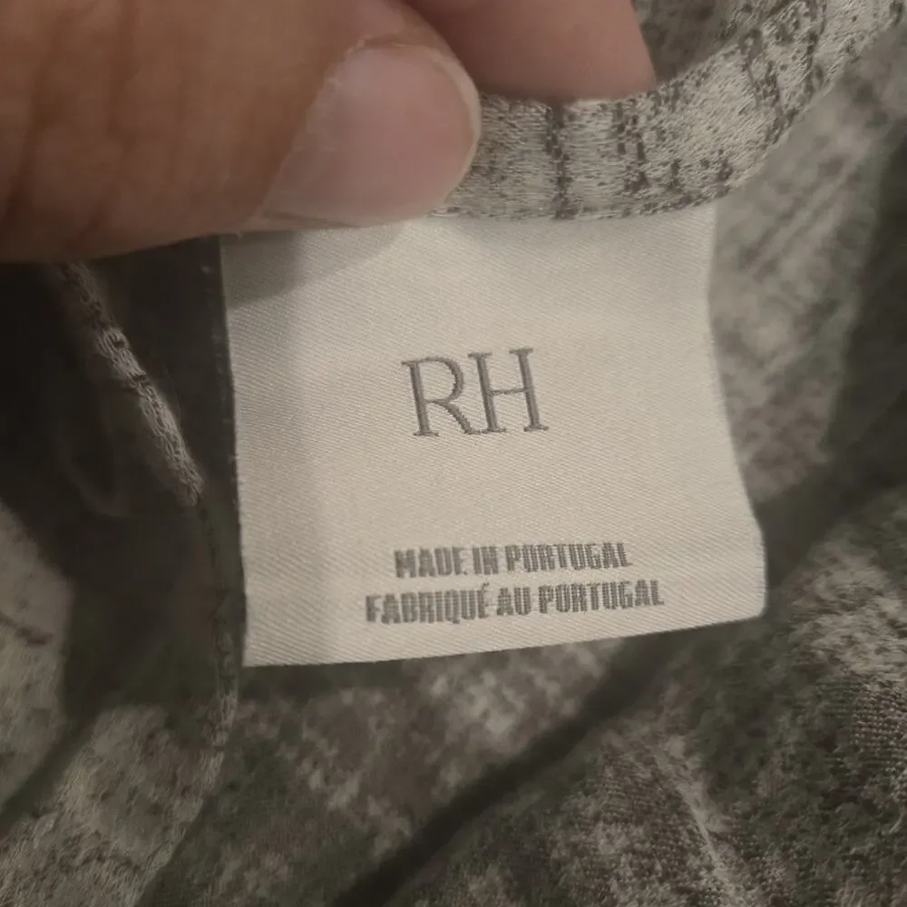 Set Of 2 RESTORATION HARDWARE Cotton Linen Blend Square Pillow Shams Gray